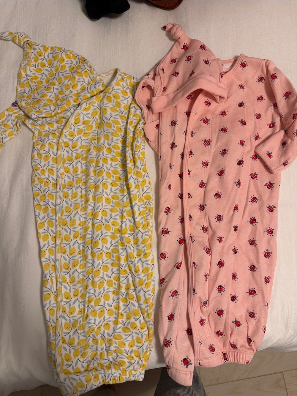 Magnetic Me - NWOT -Kids Sleeper Gown Set - Pink Ladybug & Yellow Leaf Print